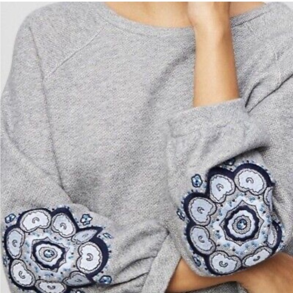 Loft sweatshirt with floral embellishments NWT - Picture 3 of 6